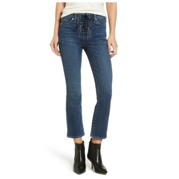 NWT HUDSON High Rise Lace Up Corset Crop Boot 32 - Picture 9 of 11